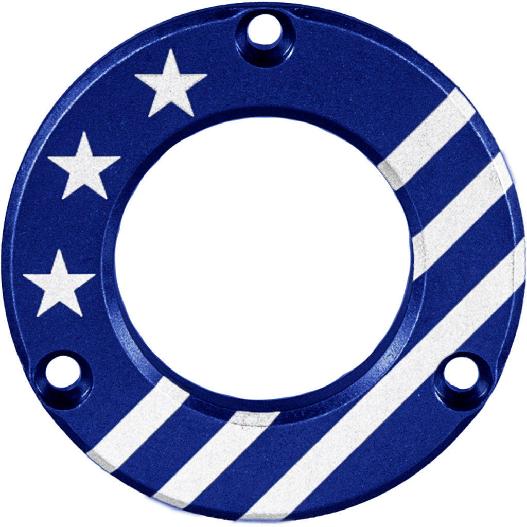 Axcel Driver Hubcap Blue w/Engraving Made In USA/Patriotic Theme