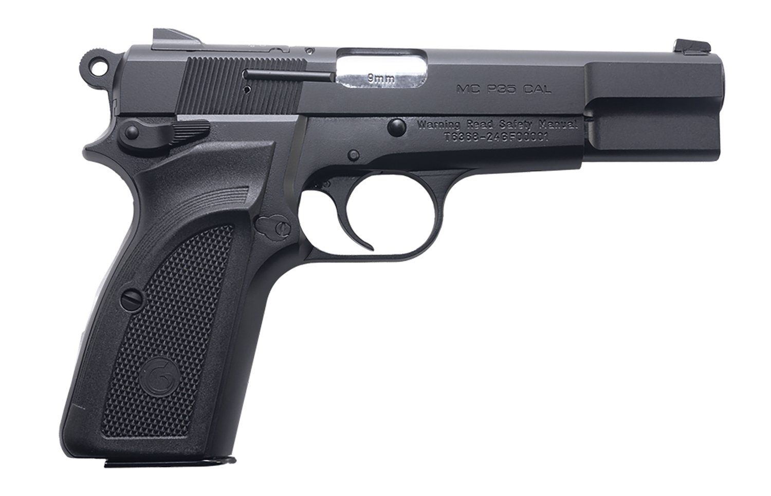 Girsan 390451 MCP 35 *CA Compliant 9mm Luger 10+1 4.87" Stainless Steel Barrel, Matte Black Serrated Steel Slide, Black Steel Frame, Textured Grip
