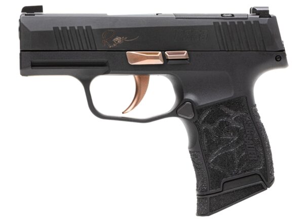 Sig Sauer 365380ROSE P365 Rose Kit Micro-Compact 380 ACP 10+1 3.10" Black Nitron Stainless Steel Optic Ready/Serrated Slide, Black w/Rose Gold Accents Stainless Steel Frame w/Accessory Rail, Black Las
