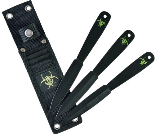RUKO THROWNING KNIVES 3 PC - 7.38" CARBON STEEL CLAMSHELL