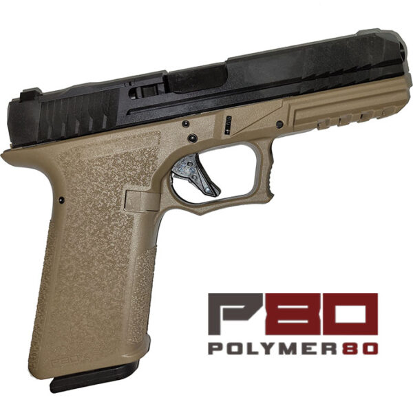 P80 Full Size 9MM 4.5 inch barrel 17 Round Optic Cut Black Slide with Flat Dark