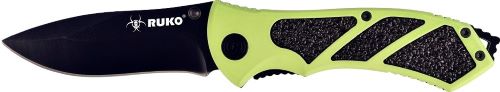 RUKO FOLDER 3.25" GREEN HANDLE - CLAMSHELL