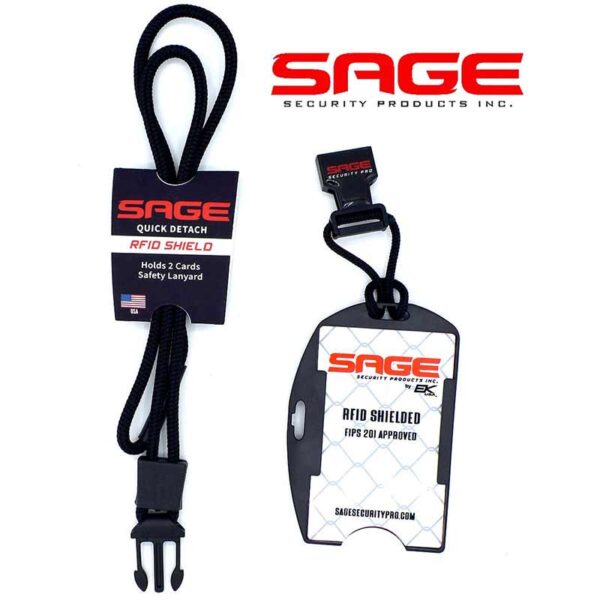 Security Badge Holder RFID Dual Sided and Quick Detachable Black