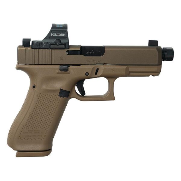 Glock V-Series Model 19x w/HUSH Slide Lock Handgun 9mm Luger 17rd Magazines (3) 4.6" Threaded Barrel Holosun 407C FDE USA