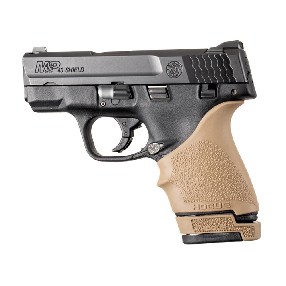 Hogue OverMolded Rubber Grip Extension Base Pad for S&W M&P 40 Shield 7rd Magazines FDE
