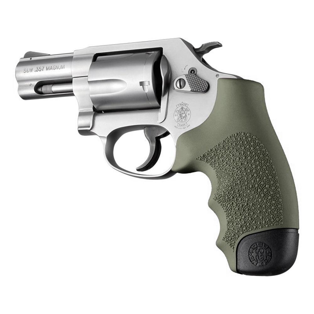 Hogue Overmolded Rubber Full Size Monogrip S&W Round Butt J-Frame Revolvers OD Green