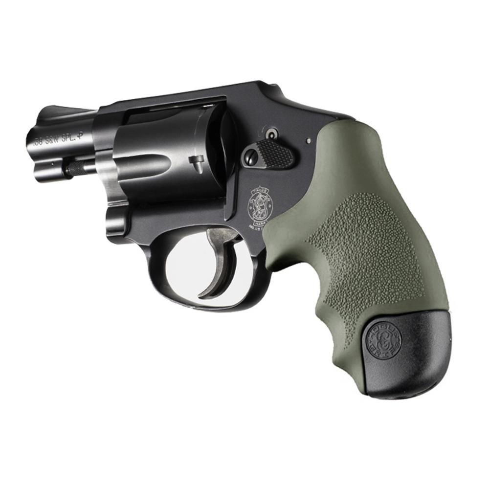 Hogue Overmolded Rubber Tamer Grip S&W Round Butt J-Frame Centennial Revolvers & Polymer M&P Bodyguard 38 OD Green