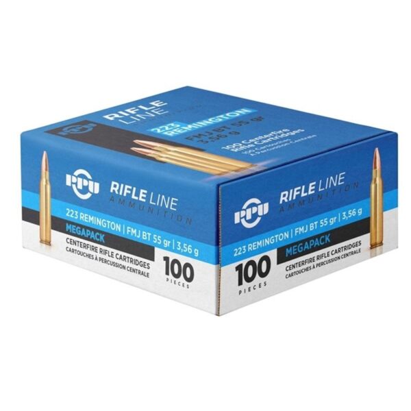 PPU Rifle Ammunition Megapack  223 Remington 55gr FMJBT 3240 fps 100/ct