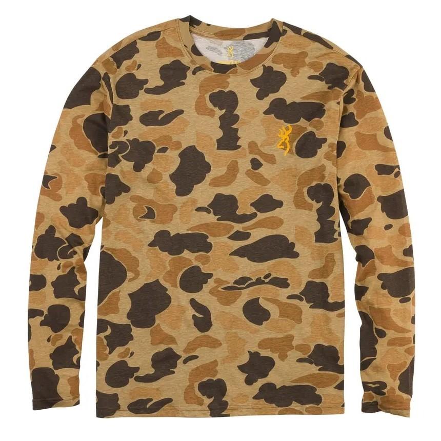 Browning Wasatch Long Sleeve T-Shirt Vintage Tan Camo S