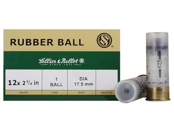 Sellier & Bellot Shotgun Ammunition 12 ga 2 3/4" 1 ball Rubber 25/ct