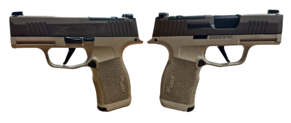 SIG SAUER P365X TWO TONE TAN 9MM PSTL 3.1" BBL 2-12RD MAGS, OPTC PLTE COVER