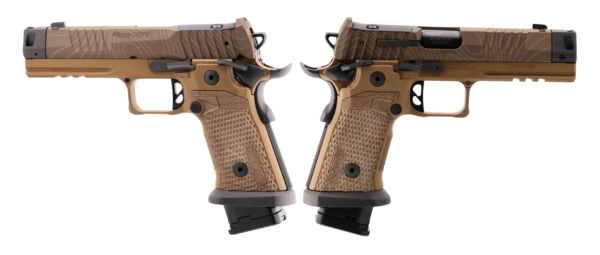 SIG SAUER P211 COMBAT COYOTE TOPO 9MM PISTOL 4.4" MACH3D COMP, G10 GRIP, 1-23RD 2-21RD MAGS
