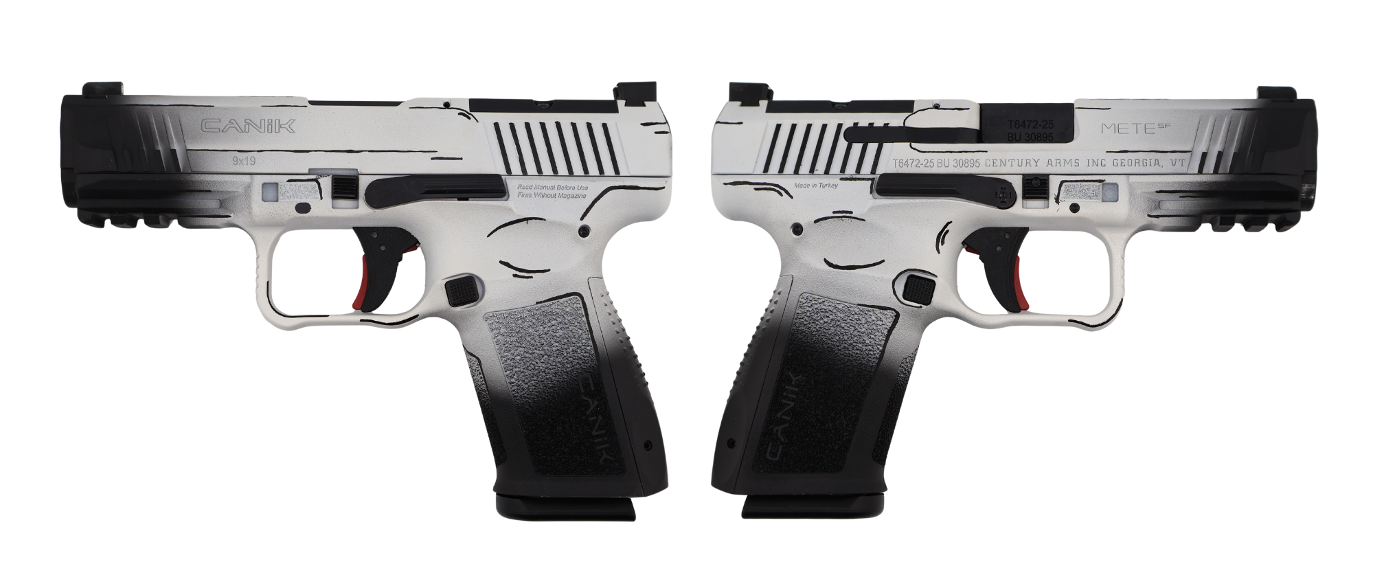 CENTURY CANIK METE SF ONE SERIES DOODLE 9MM PISTOL WHITE/BLACK 1-15RD MAGS