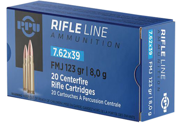 PPU 7.62X39 FMJ 123GR 20RD BOX 50 BOXES PER CASE