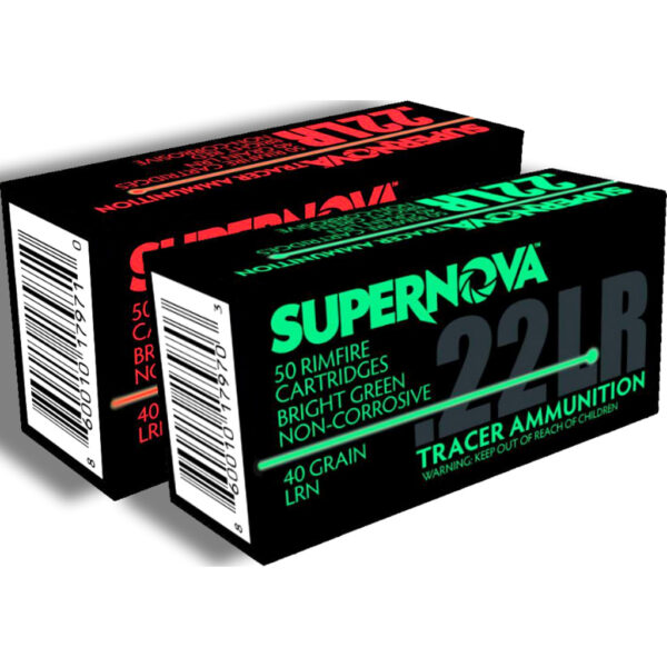 Supernova Tracer Rimfire Ammunition  22 LR 40gr. LRN Red Tracer 50 rd.
