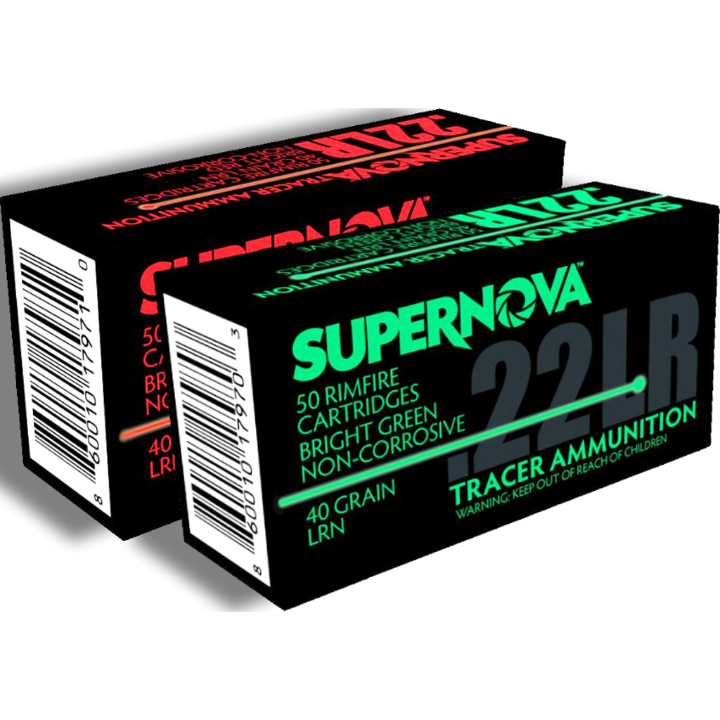 Supernova Tracer Rimfire Ammunition 22 LR 40gr. LRN Red Tracer 50 rd.