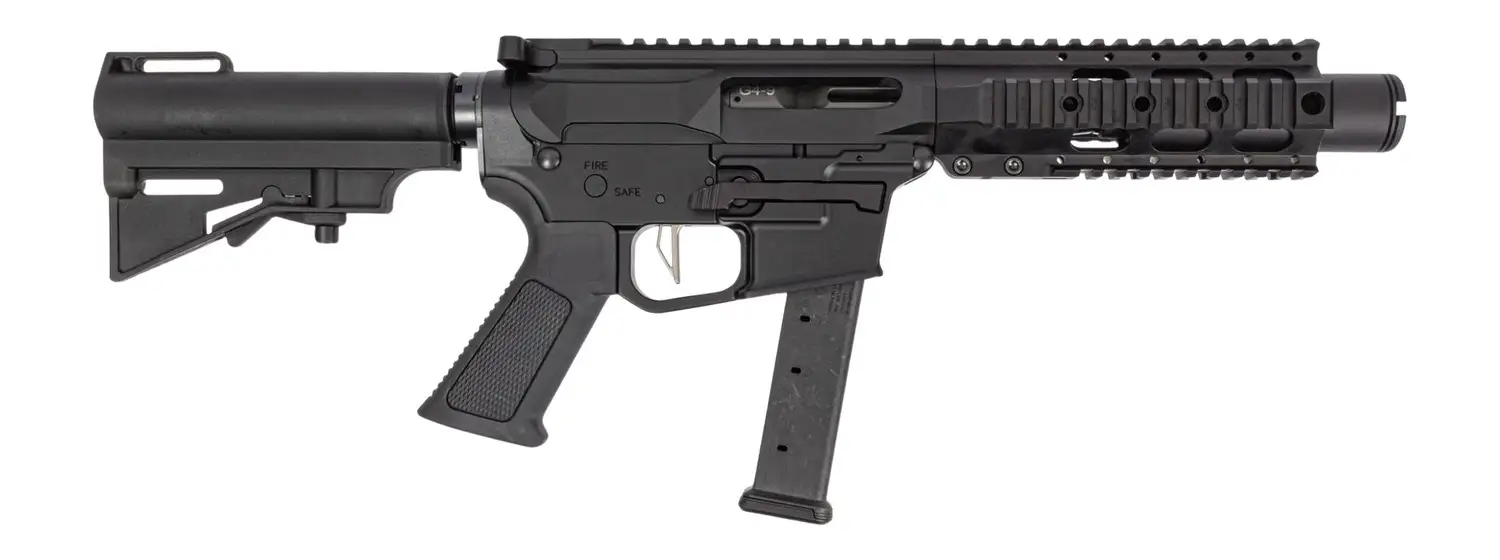 DPMS KITTY KAT G9 9MM PISTOL 4" A4 QUAD RAIL, CAR BRACE 1-33RD GLOCK MAG