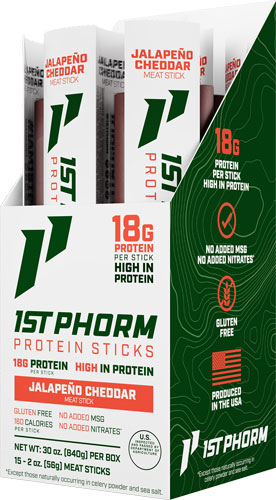 1ST PHORM PROTEIN BEEF STICKS - JALEPENO CHEDDAR 15 STICKS