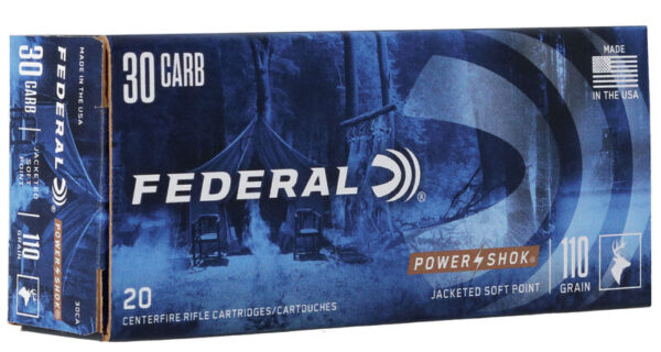 Federal Power-Shok 30 Carbine 110 Grain Soft Point 20 Rounds