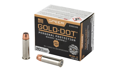 Speer Gold Dot .38 Special +P 135gr HP Short Barrel Ammo - 20 Rounds