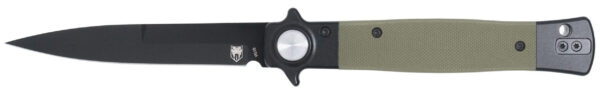 CBT Stiletto Button Lock Knife - OD Green