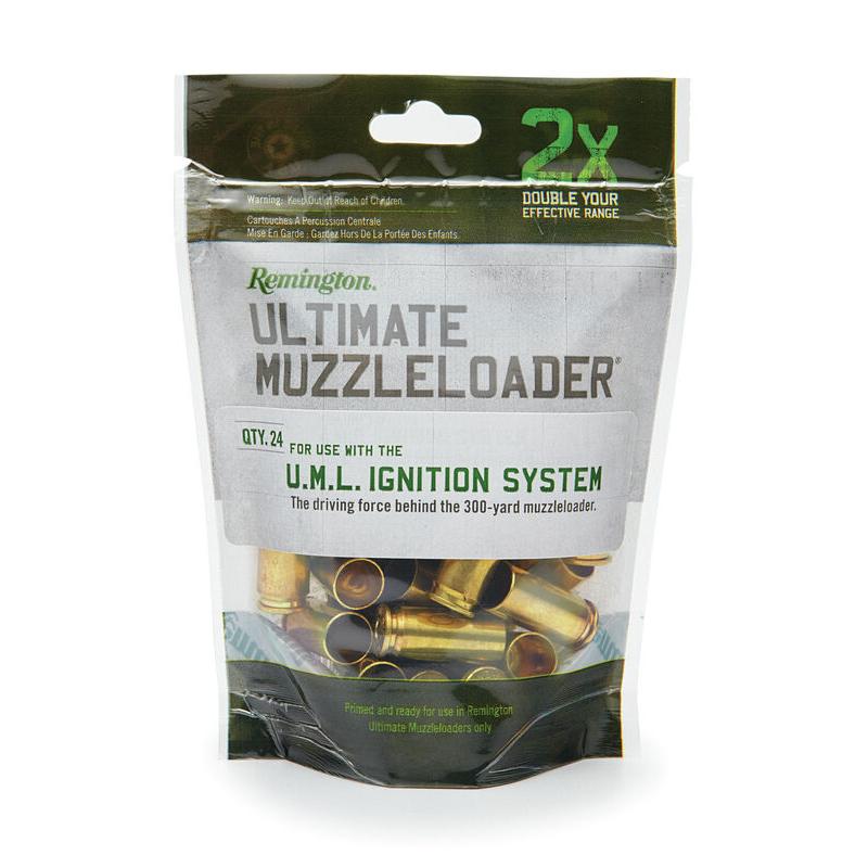 Remington Ultimate Muzzleloader Ignition Source Primed UML Brass Case 24/ct