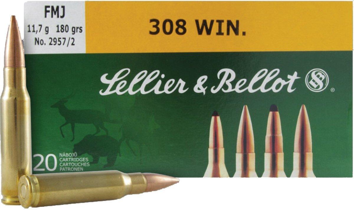 Sellier & Bellot .308 Win 180 gr FMJ Rifle Ammo - 20 Rounds