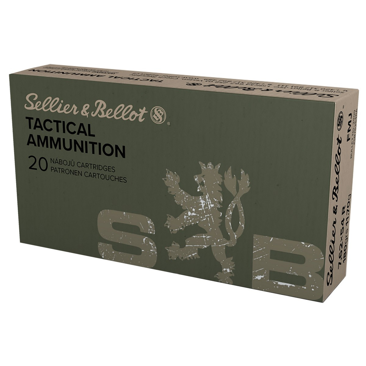 Sellier & Bellot 7.62x54R 180gr FMJ Ammunition - 20rd Box