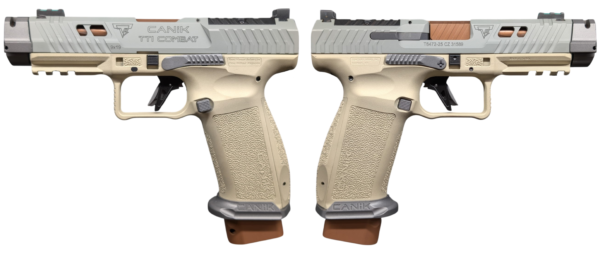 CANIK TTI COMBAT SUGA BEAR CHAMPAGNE/TUNGSTEN 9MM PISTOL 4.6" 2-18RD
