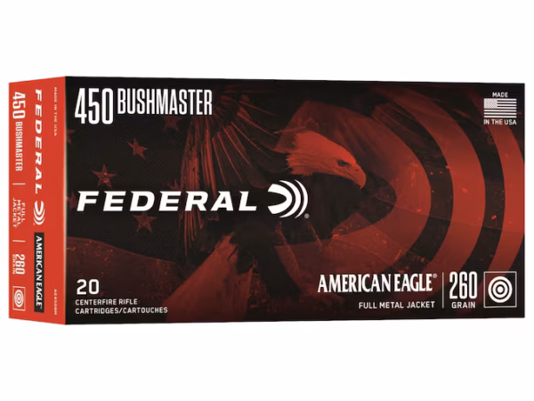 FEDERAL 450 BUSHMASTER 260GR AMERICAN EAGLE FMJ 20RD/BX 10BX/CS