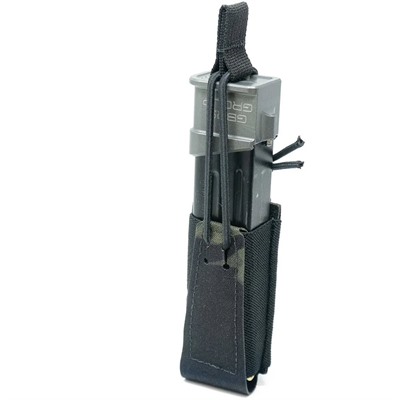 SINGLE PISTOL MAG POUCH W/BUNGEE RETENTION MULTICAM BLACK