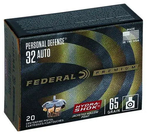 Federal Premium Hydra-Shok .32 ACP 65gr JHP 20-Round Box