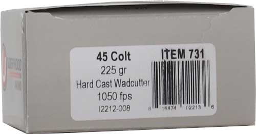 Underwood .45 Long Colt 225gr Hard-Cast Wadcutters - 20 Rounds