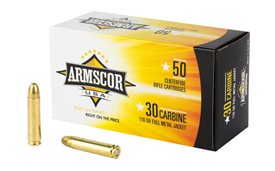 Armscor .30 Carbine 110gr FMJ Ammunition, 50 Rounds