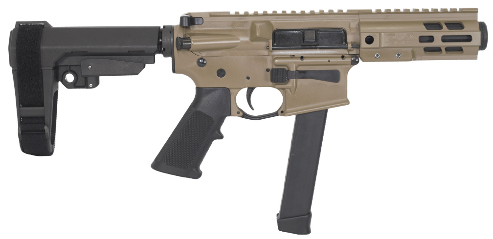 Brigade BM-9 9mm Pistol 6.5" FDE SBA3 M-LOK Mini Can