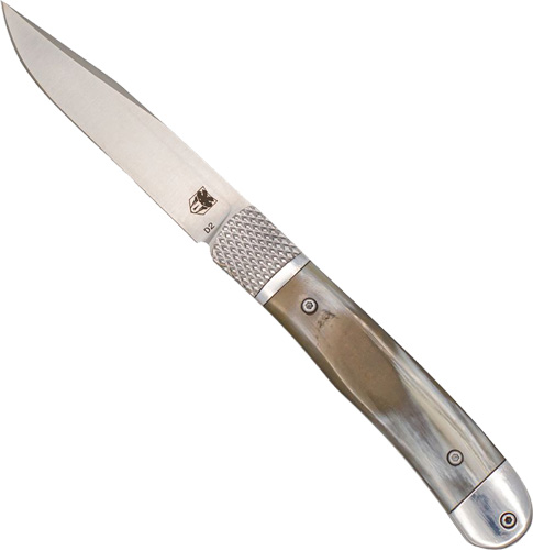 CobraTec Trapper Hidden Release Knife 3.12" Golden Horn D2