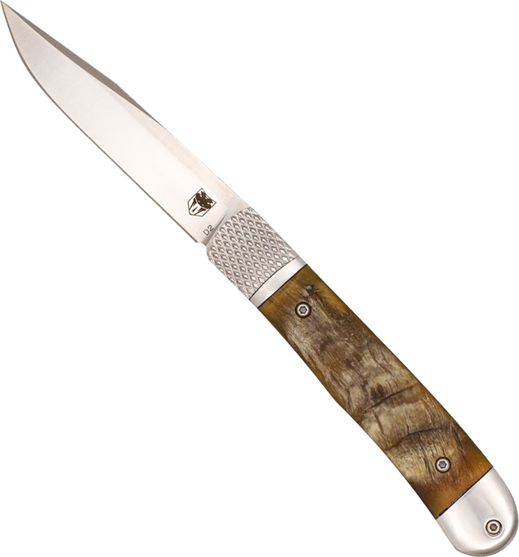CobraTec Trapper Hidden Release 3.12" Ram Horn D2 Knife