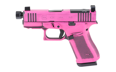 GLOCK 43X 9mm 10RD MOS Bubblegum Cerakote with Threaded Barrel