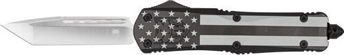 CobraTec Large FS3 OTF Knife Black - Out Flag 3.5" D2 Tanto NS