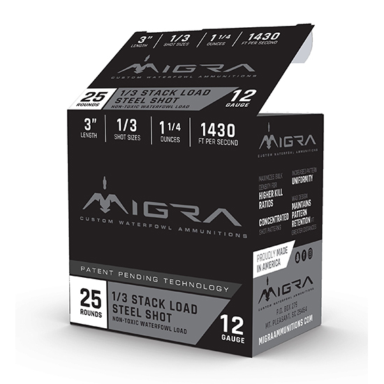 Migra STAXD Steel 12GA 3" 1.25oz #1-3 Shotshells - 25 Rounds