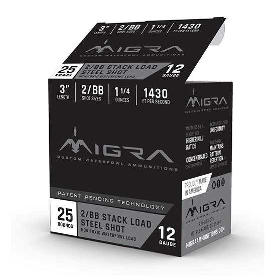 Migra STAXD Steel 12GA 3" 1.25oz #2-BB Shotshells - 25 Rounds