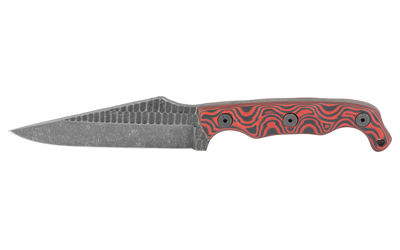 Stroup TU2 Knife 4" Acid Etch Red/Black with Sheath