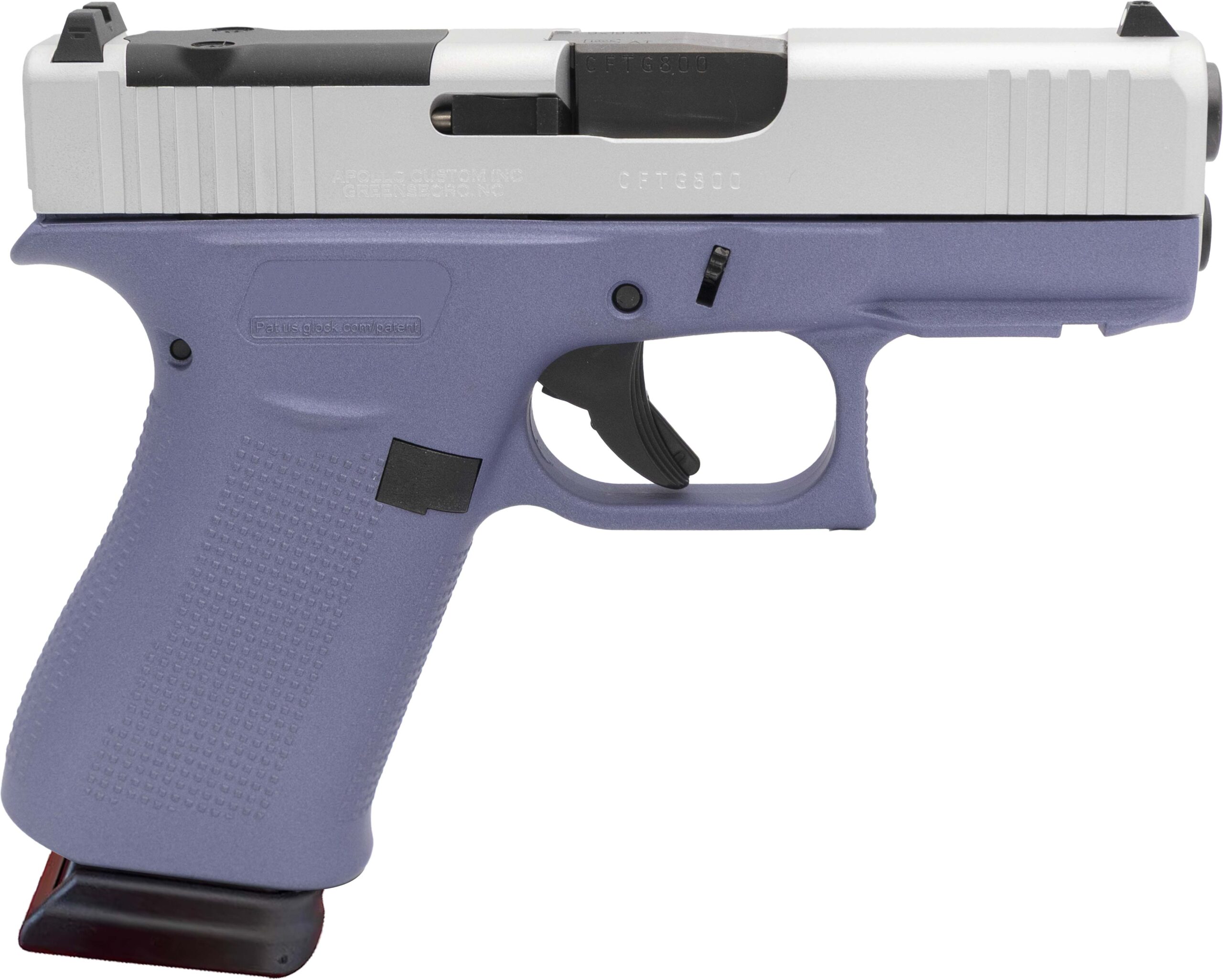 Glock 43X MOS 9mm Pistol, 15-Round, Orchid