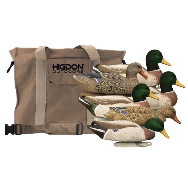 Higdon Magnum Mallard Foam Filled Duck Decoys 6-Pack with Slot Bag