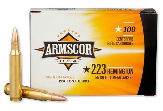 Armscor .223 Rem 55gr FMJ Rifle Ammunition - 100 Rounds