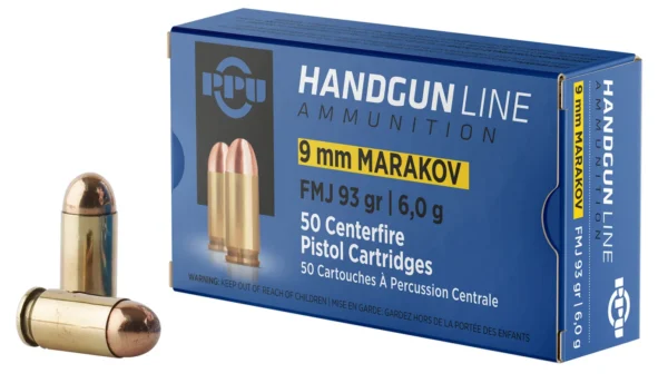 PPU 9x18 Makarov FMJ 93gr 50-Round Box