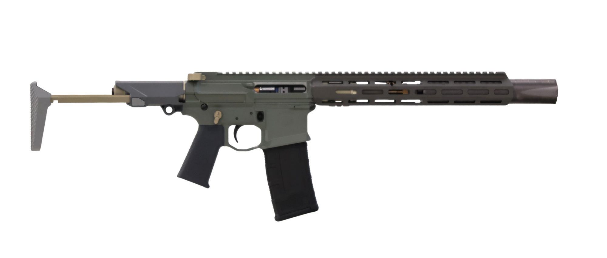 Q HONEY BADGER SBR SD 300BLK 7" JUNGLE GRN 1-30RD GEISSELE TRIGGER (Q-HB-SILENCER) 1-100