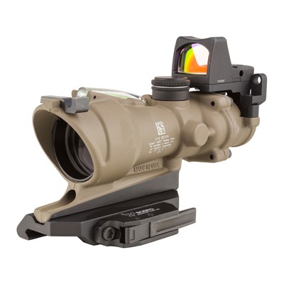 ACOG BAC ECOS 4X32MM FXD GRN CROSSHAIR FDE W/QD MOUNT & RMR