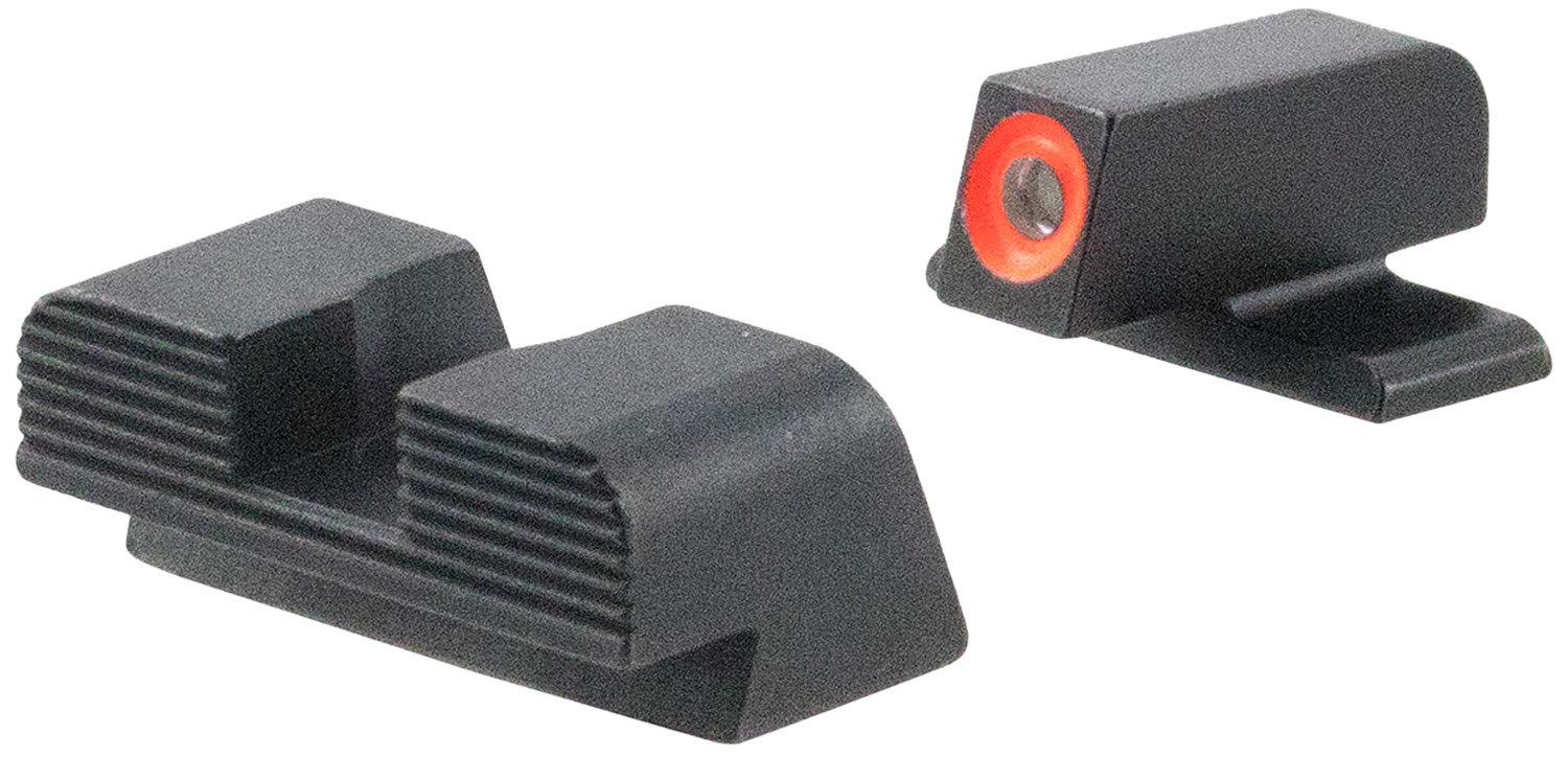 AmeriGlo SG434 Protector Sight Set for Sig Sauer  Green Tritium Orange Outline Front Sight-Black Serrated Rear Sight