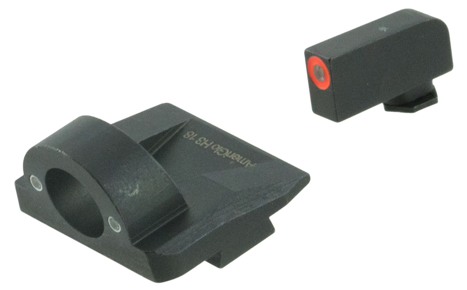 AmeriGlo GL5225 Ghost Ring Sight Set for Glock  Green Tritium Orange Outline Front Sight-Green Tritium Rear Sight